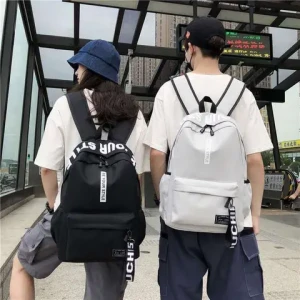 New Design Luxury Canvas Large Capacity Junior School Students Backpack Waterproof Korean Version Fashion Fresh Bag Low MOQ