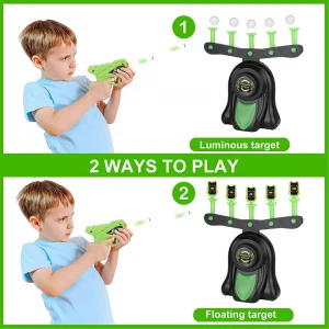 New design noctilucous floating ball shooting game air hover target set electric luminous soft bullets gun toys for boy kid