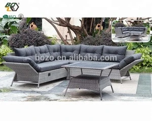 new design rattan furniture wicker outdoor sofa set home garden sofa with adjustable lounge