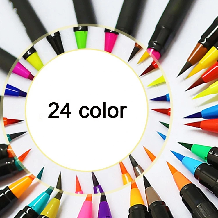 New drawing art student water 24 color marker brush pen
