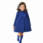 New Fashion 3 Colors Korea Bowknot Woolen Children Girls Coat