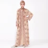 New Fashion Luxury Sequins Embroidery Turkey Clothing Islamic Dress Open Abaya