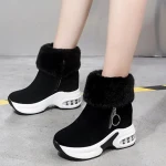 New Fashion Waterproof Height Increasing Round Toe Casual Shoes Snow Boots for Girls Woman