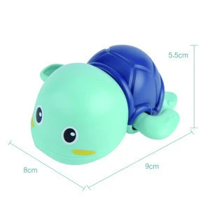 New hot sale  cute animal turtle upper chain playing toys for baby game and bath wind up toys