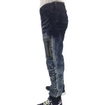 new model men motor motorcycle denim jeans skinny runway biker denim jeans