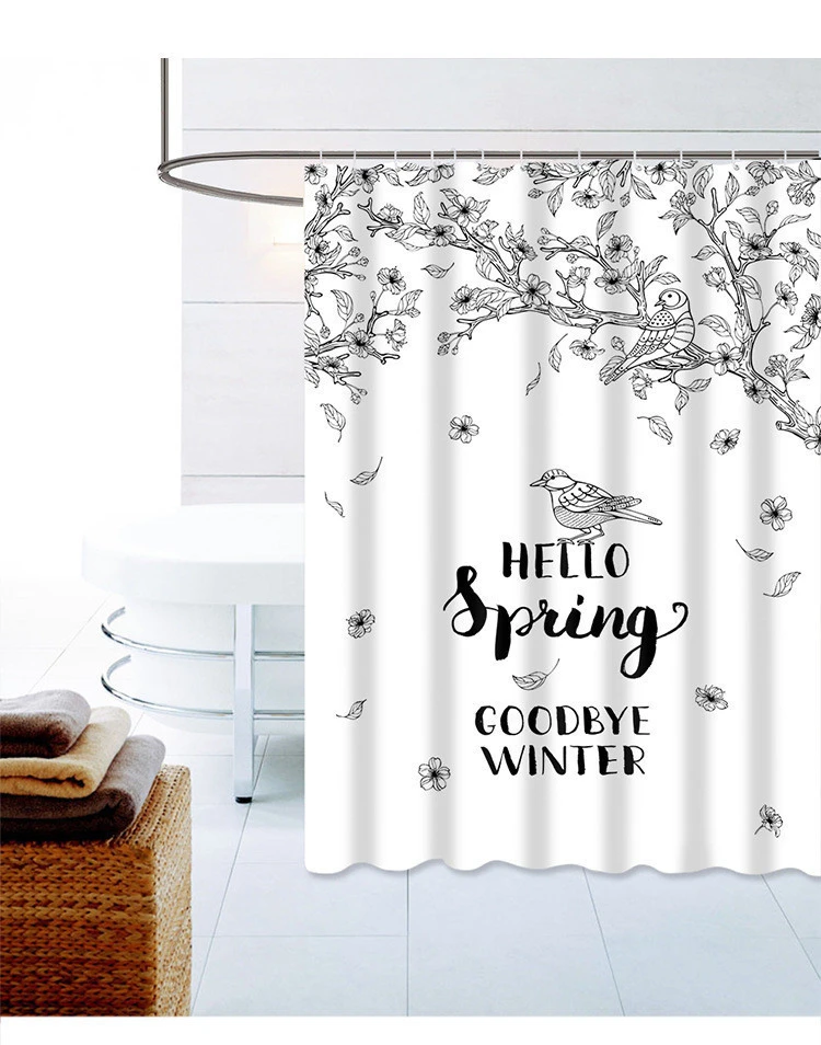 new spring  polyester waterproof digital printing shower curtain