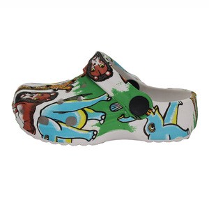 New style custom printing garden shoes plastic clogs for kids