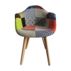 New Style Free Sample Modern Dining Room Furniture Cloth Upholstery Fabric Dining Chair With Wood legs