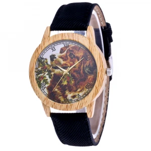 Newly Design Cute Irish Setter Pet Dog Watch Men Women Best Friend Denim Fabric Quartz Wrist Watches Analog Watch Relogio Clock