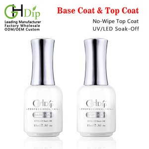 No Cleanse No Wipe UV Gel Top Coat and Base Coat for gel polish nails