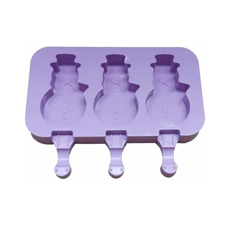 Non Stick DIY Cute Silicone Ice Cream Bar Maker Molds with Lid for Ice Pop Popsicle