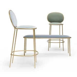 Nordic Bar Stool Stay Chair Collection In Gold Stainless Steel