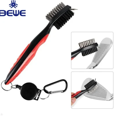 Novelty Colorful Double Sided Golf Club Cleaning Brush with Spike and Clip
