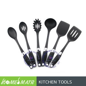 nylon kitchenware utensils kitchen tools set with big soft grip handle slotted turner spatula ladle spoon pasta rake Spaghetti