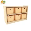 Oak pine solid wood cabinet kindergarten furniture
