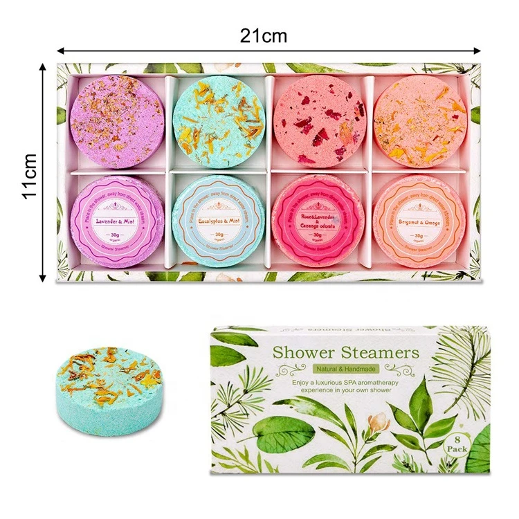 OEM wholesale private label custom packaging organic essential oil cbd natural aromatherapy shower steamers