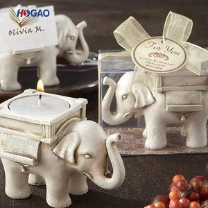 OEM wholesale resin fashioncraft good luck elephant candle tea light Holder thank you gifts indian wedding gifts for guests