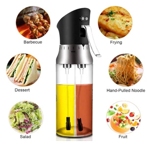 Oil Sprayer Dispenser 2-in-1,CestMall Portable Olive Oil Mister Bottle 200ml Vinegar Sprayer for Cooking, BBQ, Salads