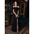 Import One-shoulder ladies banquet fishtail evening dress black prom dresses from China