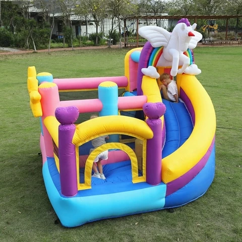 Outdoor Small Inflatable Bouncer For Kids unicorn Inflatable Bouncer With Water Slide Inflatable Bouncer