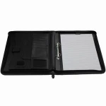Padfolio clipboard faux leather letter size A4 writing portfolio clipboard notepad file folder for business conference with logo