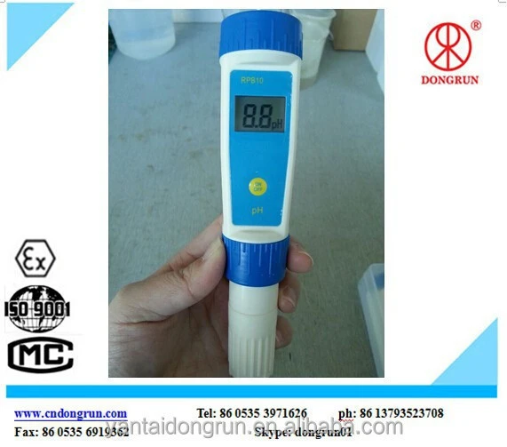 PH10 Waterproof pH meter Temperature Auto Calibration + pH4 pH7 pH10 Buffer Solution + 0~14pH Range