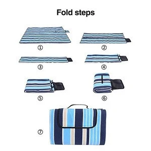 Picnic Blanket, Extra Large 79" x 79" Outdoor Blanket Triple Layers, Portable camping Mat with Soft Fleece, Waterproof, Sandproo