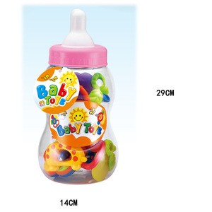Plastic eco-friendly safe infant cute rattle bell and teether toy