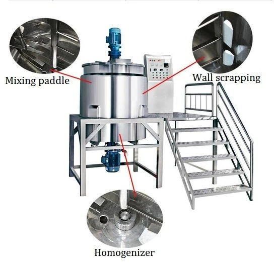 PMC-A Industrial homogenization agitator mixer with heater for biological products direct supply