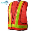 Polyester mesh breathable highly reflective green safety vest jacket with pockets