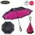 Import Popular and fashion double layer inside out reverse umbrella C shape handle inverted umbrella with logo prints from China