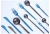 Import Portuguese western dinner set blue black steak dessert coffee spoon 304 stainless steel knife and fork spoon from China
