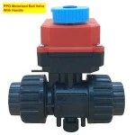 PPO Body&Ceramics Ball G1/2" DN15 DC24V 10Bar Motorized Ball Valve For Acid Sodium Hypochlorite Alkali Slow Release PAM NaClO