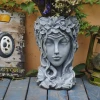 Premium Resin Goddess Head Planter Beauty Face Figurine Ornament Container  Home Garden Patio Yard Decoration