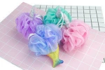pretty alicorn and mermaid shower puff mesh sponge