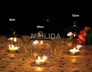 Promotional clear hanging glass candle lanterns