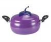 Purple cast iron cookware casserole