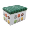PVC printing  foldable ottoman storage cube folding organizer ottoman toy box for children