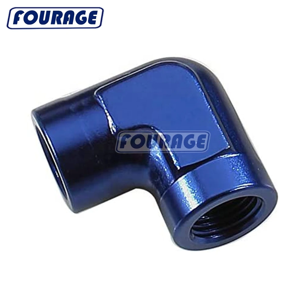 Racing 90 Degree Elbow Forged Aluminum Alloy NPT Female Coupler Union Hose Fitting Adapter