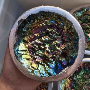 Rainbow Natural Bismuth Crystal Metal Mineral Crystal Stone For Home Decoration