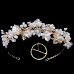 RE3943 New Design Fresh Water Pearl bridal tiara crown wedding flower headband rhinestone hairpiece