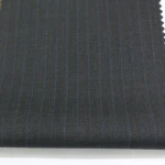 ready stock merino worsted mens wool blended suit fabrics for tweed fancy with charcoal gray stripe