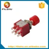 RED 125 Volt ON-ON 5A 6 pin push button switch