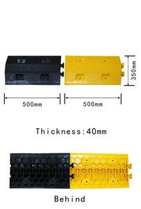 Reflective Durable High-strength plastic speed hump Length 500mm  Width 350mm,  Height 40mm traffic speed bump