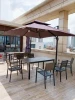 Restaurant Dining Room Table Outdoor Garden Plastic Wood  Anticorrosive  Furniture  Table and Chairs 4 Seats