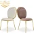 Import restaurant furniture round back metal legs blue velvet dining chairs from China
