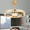 Retractable Ceiling Fan, DC Motor Chandelier Ceiling Fans with Lights Remote Control for Living Room Bedroom