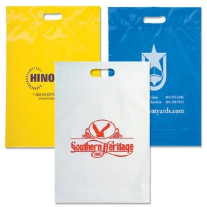 Reusable Custom Printing Die Cut Plastic Handle Shopping Bag with Own Logo