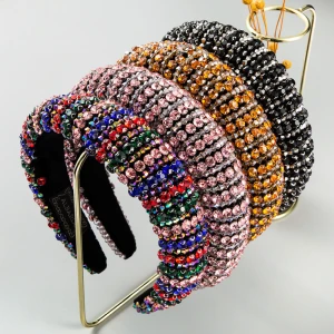 Rhinestone Padded Headband Bejewelled Statement Headband Hair Accessories for Women