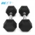 Import Rizhao custom logo Black rubber coated hex dumbbell set in weight lifting from China